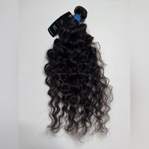 24” Deep Wave Human hair Extensions Natural Black Bundle